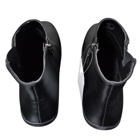 Suedi Size 10 Ankle Boots Short Black Synthetic Leather Side Zipper Closure - Picture 8 of 10